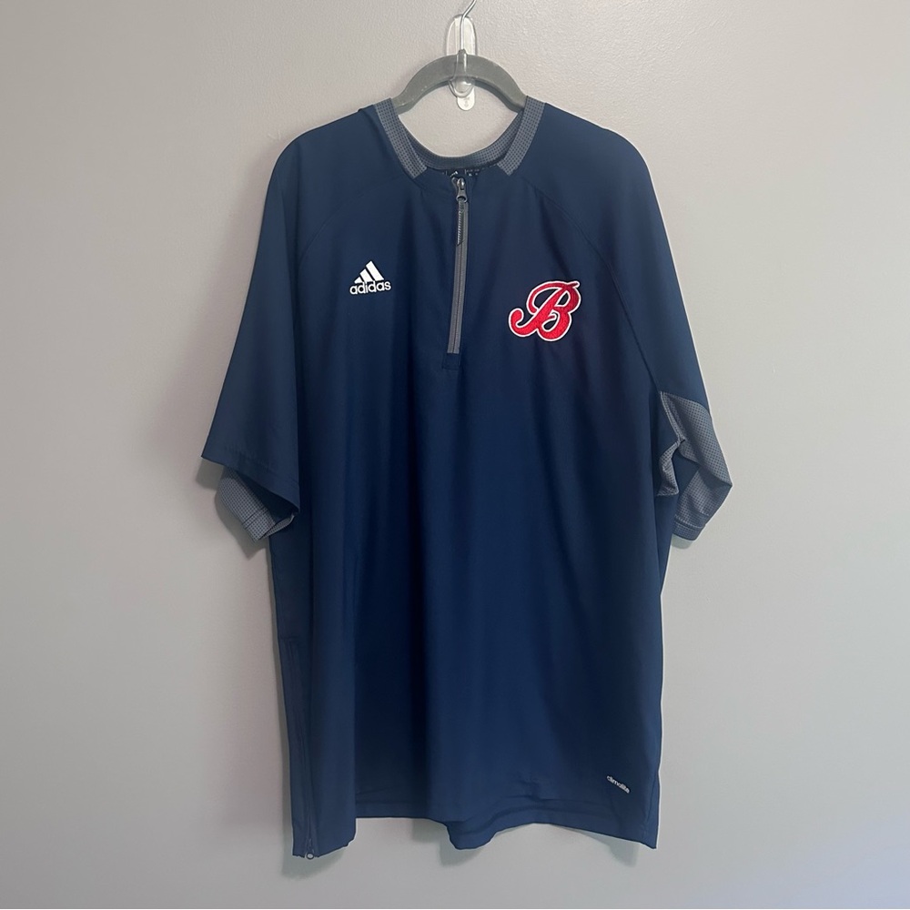 Adidas Men’s XL Climalite Quarter Zip Short Sleeve Pullover Navy Athletic Top